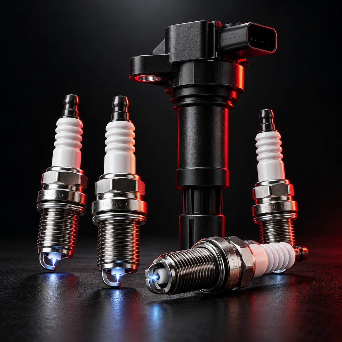 Spark plugs and ignition coil