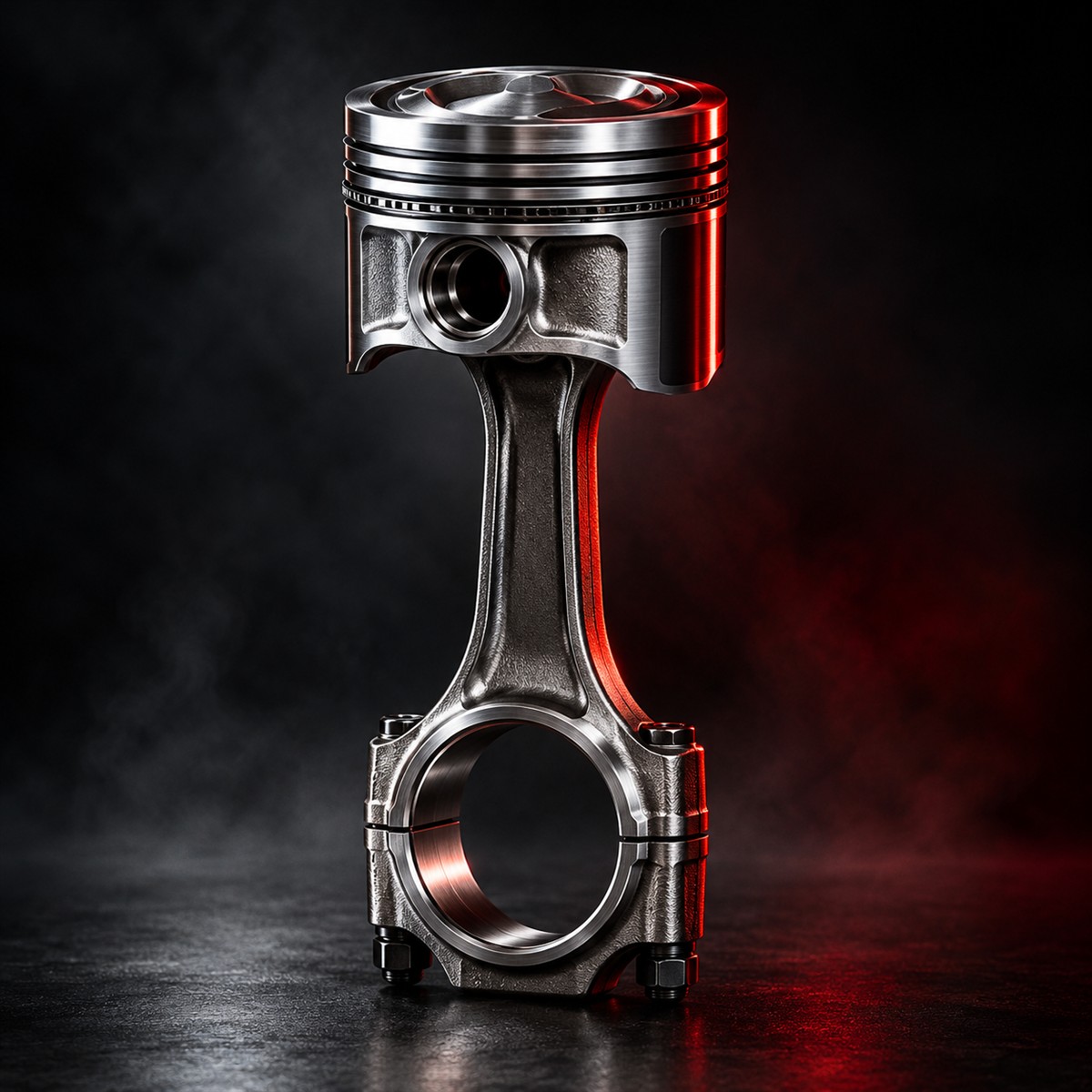 Engine piston and connecting rod